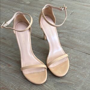 Stuart Weitzman Tan Heels with Sleek Stiletto Design
